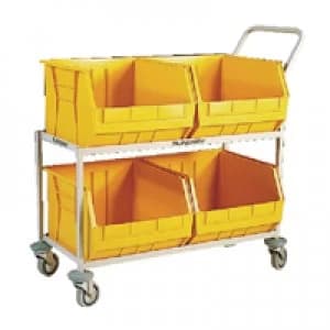 Slingsby Mobile Storage Trolley cw 4 Bins Yellow 321298