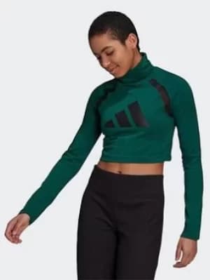 adidas Sportswear Long-sleeve Top, Green Size XL Women