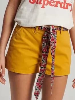 Superdry Vintage Organic Chino Short-beige, Beige, Size 10, Women