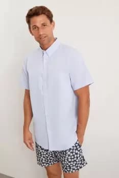 Blue Short Sleeve Plus And Tall Oxford Shirt