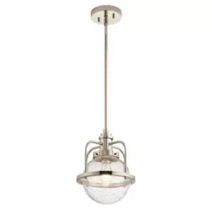 Kichler Triocent Globe Pendant Ceiling Light Polished Nickel, IP44