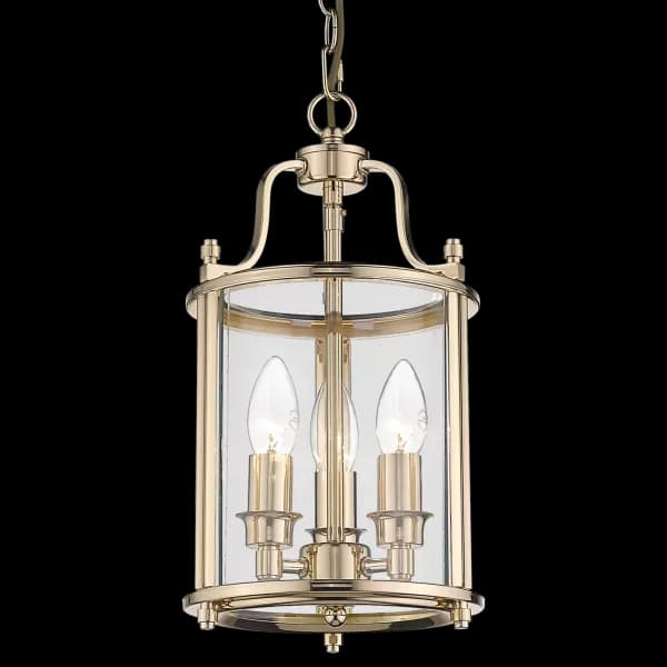 New York 3 Light Lanterns Pendant Ceiling Light Gold, E14