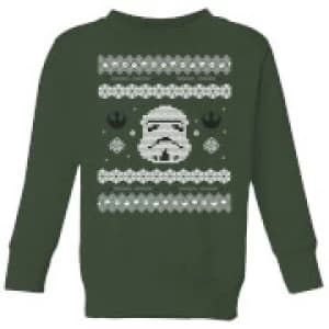 Star Wars Stormtrooper Knit Kids Christmas Sweatshirt - Forest Green - 11-12 Years