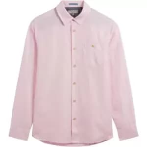 Ted Baker Sauss Long Sleeve Linen Shirt - Pink