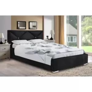 Mevena Bed Double Plush Velvet Black