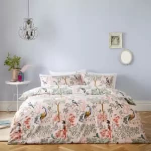 Birds of Paradise Duvet Cover Set Blush