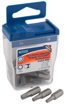 Draper Draper TX-Star 25mm Long Insert Bits (20 x Assorted) 27696
