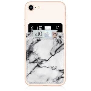 iDecoz White Marble Phone Pocket