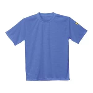 Portwest Mens Anti Static ESD T Shirt Blue 2XL