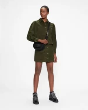 Cord A-line Mini Skirt