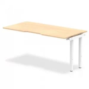 Single Ext Kit White Frame Bench Desk 1600 Maple