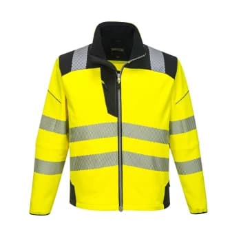 PW3 Hi Vis Soft Shell Winter Rain Jacket Yellow / Black 2XL