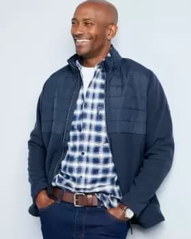 Cotton Traders Mens Guinness Bonded Fleece Jacket in Blue