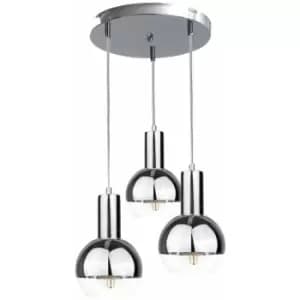 Keter Ice Cluster Pendant Ceiling Light Silver, 30cm, 3x E27