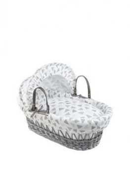 Clair De Lune Sparkling Muslin Wicker Moses Basket