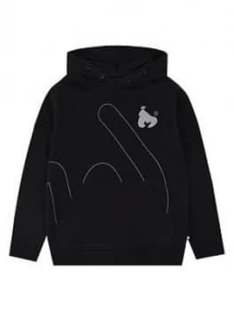 Money Boys Large Signature Logo Overhead Hoodie - Black, Size 10-11 Years
