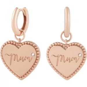 Mum Huggie Hoops Rose Gold Earrings