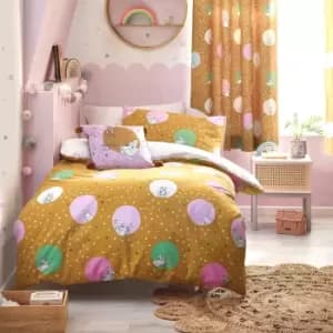 Peter Rabbit Dotty Ochre Duvet Cover and Pillowcase Set Ochre
