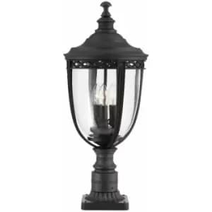 Loops - Outdoor IP44 3 Bulb Wall Ground Pedestal Light Black LED E14 60W d00716