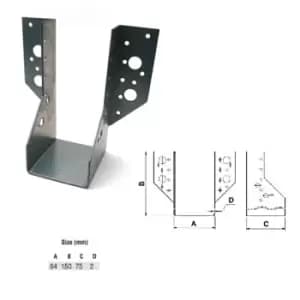 Moderix Jiffy Timber Joist Hangers Decking Lofts Roofing Zinc Packs - Size 64 x