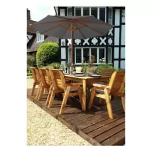 Charles Taylor - Eight Seater Rectangular Table Set with Cushions - W340 x D216 x H98 - Fully Assembled - Grey