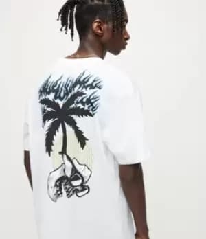 AllSaints Mens Undertown Crew T-Shirt, Optic White, Size: XXL