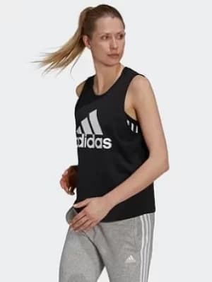 adidas Essentials Big Logo Tank Top, Black/White Size M Women
