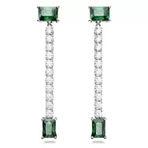 Matrix Mixed Cuts Green Rhodium Plated Drop Earrings 5665786