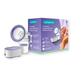 Lansinoh Compact Electric Breast Pump - Purple & White