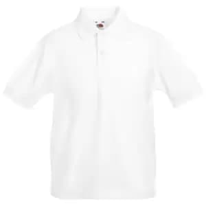 Fruit Of The Loom Childrens/Kids Unisex 65/35 Pique Polo Shirt (12-13) (White)