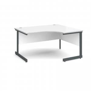 Contract 25 Right Hand Ergonomic Desk 1400mm - Graphite Cantilever Frame