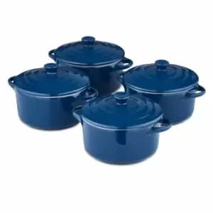 Barbary & Oak 10Cm Mini Casseroles, Set Of 4 - Blue