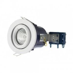 Electralite GU10 Tilted Spotlight Fitting - IP20 - White
