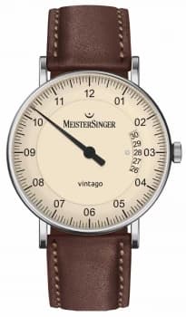 MeisterSinger Mens Vintago Automatic Brown Leather Watch