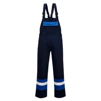 Biz Flame Mens Flame Resistant Plus Bib and Brace Navy / Royal Blue M