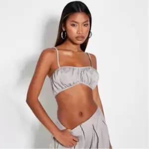I Saw It First Pinstripe Ruched Cami Bralet - Brown
