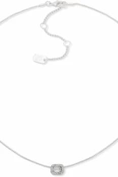 NK 16" CARDED STONE PENDANT - SLV/CRY