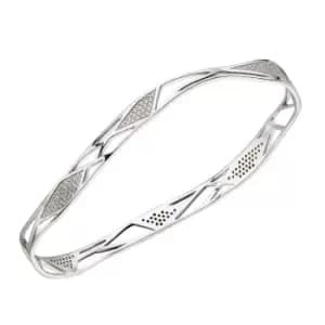 Sterling Silver Cubic Zirconia Bangle