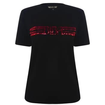 Biba Sequin Rainbow T Shirt - Black