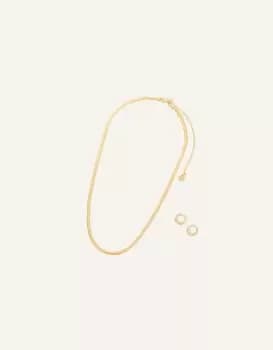 Accessorize Womens 14ct Gold-Plated Omega Chain and Hoops Christmas Cracker, Size: One Size