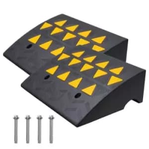 VEVOR Rubber Curb Ramp 2 Pack, 6" Rise Height Heavy-Duty 33069 lbs/15 T Capacity Threshold Ramps, Driveway Ramps with Stable Grid Structure for Cars,