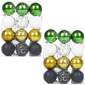 Christmas Baubles 48Pcs Green