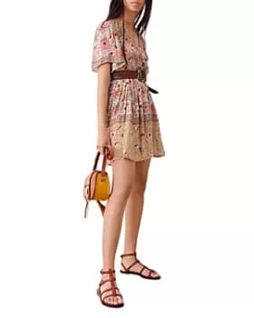 ba & sh Valia Mixed Print Mini Dress