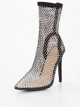 Public Desire Diamante Heeled Shoe - Black