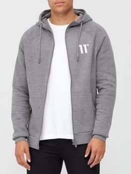 11 Degrees Core Full Zip Hoodie - Charcoal Marl