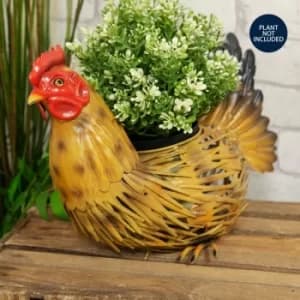Country Living Handmade Metal Chicken Planter