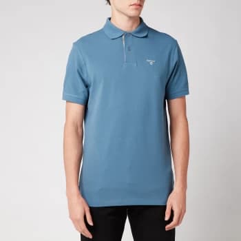 Barbour Mens Tartan Pique Polo Shirt - Pigment Blue - L