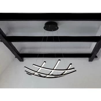 Schuller Lighting - Schuller Trama II LED Designer Pendant Light Criss Cross Grid Style Matt Black, 60cm