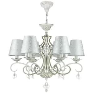 Monile Chandelier White with Gold with Shades, 6 Light, E14