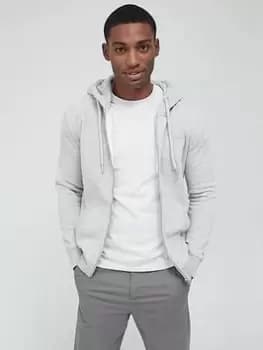 Superdry Vintage Logo Embroidered Zip Through Hoodie - Grey Marl , Grey Marl, Size 3XL, Men